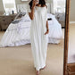 🔥Last Day Special Discount💃Women's Summer Casual Loose Solid Color Short-Sleeve Long Dress