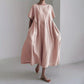 Women’s Casual Loose Fit Round Neck Dress with Pockets