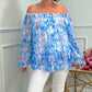 Women's Elegant Off-Shoulder Printed Top