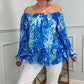 Women's Elegant Off-Shoulder Printed Top