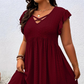 ⏳ Time-Limited Special ⏰ Women's V-Neck Ruffle Trim Dress – Flattering, Soft & Perfect for Any Event 🌸✨