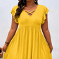 ⏳ Time-Limited Special ⏰ Women's V-Neck Ruffle Trim Dress – Flattering, Soft & Perfect for Any Event 🌸✨