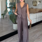 Women's Sleeveless Button Down Vest & Pants Set