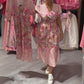 Women's Elegant Floral Print V-Neck Long Dress