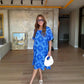 Women's Printed Round-Neck Short-Sleeve Dress