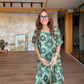 Women's Printed Round-Neck Short-Sleeve Dress