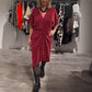 ✨ 2025 New Women's Stylish V-Neck Glitter Midi Dress