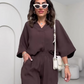 Women's V-Neck Top & Ankle Pants Casual Set