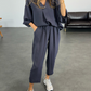Women's V-Neck Top & Ankle Pants Casual Set