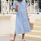 Loose Fit Pocket Details Lapel Denim Dress