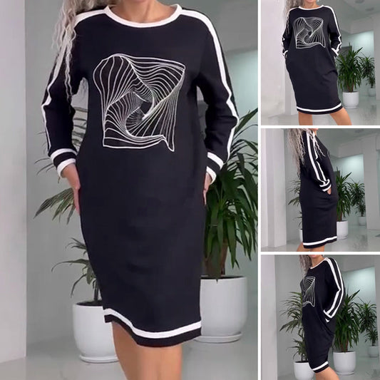 Women's Casual Loose T-Shirt Midi Dress