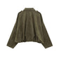 Fashion Solid Color Loose Zipper Jacket