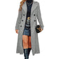 Women's Gray Button Details Long Coat