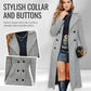 Women's Gray Button Details Long Coat