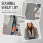 Women's Gray Button Details Long Coat