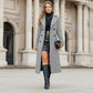 Women's Gray Button Details Long Coat