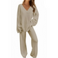🔥 LAST DAY PROMOTION - 50%OFF 🔥Women's V-Neck Long Sleeve Sweater & Pants Set