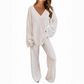 🔥 LAST DAY PROMOTION - 50%OFF 🔥Women's V-Neck Long Sleeve Sweater & Pants Set