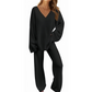🔥 LAST DAY PROMOTION - 50%OFF 🔥Women's V-Neck Long Sleeve Sweater & Pants Set