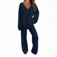 🔥 LAST DAY PROMOTION - 50%OFF 🔥Women's V-Neck Long Sleeve Sweater & Pants Set