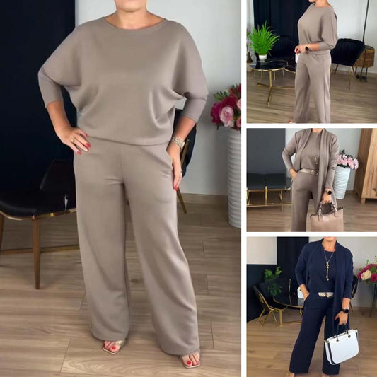 💥💥Elegant Longline Cardigan & Top & Pants 3-Pieces Set