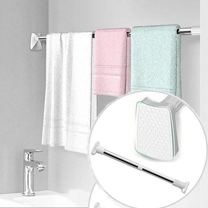 👕 Holds Up to 20kg, Stays Put – Adjustable Clothing Rod with Anti-Slip Ends. No Tools Needed. Free UK Delivery