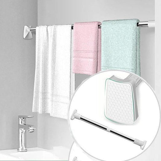 👕 Holds Up to 20kg, Stays Put – Adjustable Clothing Rod with Anti-Slip Ends. No Tools Needed. Free UK Delivery