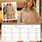 🎉 LIMITED TIME 50% OFF! 🧥 Women's Fashion Long Sleeve Hoodie – V-Neck Button Detail, Relaxed Fit & Side Slits – Effortlessly Chic 🌸✨
