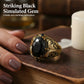 ⏳Limited-time 50% off💥💍Vintage Engraved Black Simulated Gemstone Ring – Bold Vintage Charm for Everyday & Occasion Wear ✨