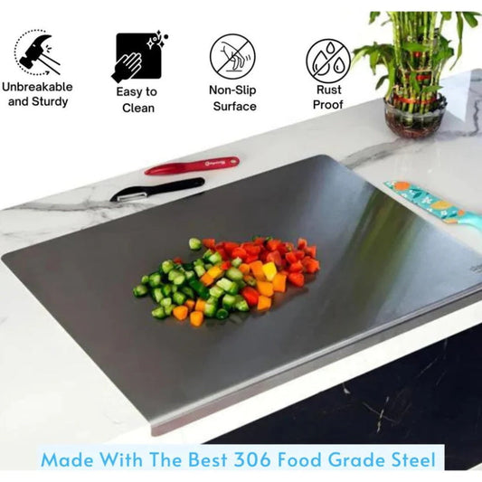 🛍️ 50% OFF – 304 Stainless Steel Cutting Board – Durable, Easy to Clean & Perfect for Kitchen, Baking & Meat Prep 🔪✨