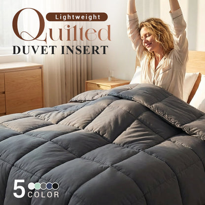 🛏️Lightweight & Breathable Quilted Duvet Insert – All-Season Comfort with Down-Alternative Fibre, A Cosy Upgrade for Sensitive Sleepers 🌙