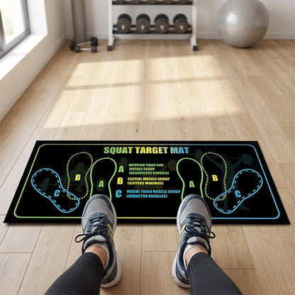 🏋️‍♀️ Non-Slip Diatomaceous Earth Squat Target Mat – Guided Foot Positions, Sweat-Absorbing & Ultra-Grip | 35×80cm Home Workout Mat
