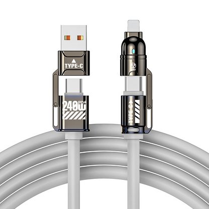 🔌 50% OFF NOW ✨ 4-in-1 Fast Charging Cable – 240W PD High-Speed Power Cable ⚡