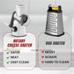 🧀 Slice & Grate Without Cutting Your Fingers – 3-in-1 Rotary Cheese Grater. 50% Off. UK Stock
