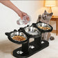 Anti-Slip Elevated 3-Bowl Pet Feeder 🍲 Raised for Comfort, Three Bowls for Variety – Mealtime Made Easy ✨