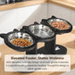 Anti-Slip Elevated 3-Bowl Pet Feeder 🍲 Raised for Comfort, Three Bowls for Variety – Mealtime Made Easy ✨