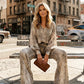 Women's Snake Print Top & Wide-Leg Pants Set