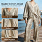 Women's Snake Print Top & Wide-Leg Pants Set