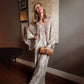 Women's Snake Print Top & Wide-Leg Pants Set