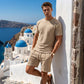 🧵 Men's Textured Short-Sleeve Shirt & Shorts Set – Subtle texture adds depth to your outfit. Relaxed fit, soft fabric & perfect for smart-casual summer dressing 🌿