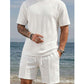 🧵 Men's Textured Short-Sleeve Shirt & Shorts Set – Subtle texture adds depth to your outfit. Relaxed fit, soft fabric & perfect for smart-casual summer dressing 🌿