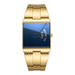 ⌚50% OFF NOW ! ✨Men's Square Face Quartz Watch – Gold Stainless Steel Band, Unique Dial Design, Business Casual Fashion Wristwatch for Daily & Gift Wear