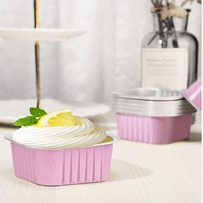 Disposable Mini Cake Pans Set 🍰 – Foil Bakeware with Lids & 5oz Portions, Perfect for Parties, Picnics & Sweet Gifts ⚡