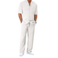 📢📢50% OFF !! ⏰ Men's Casual Short Sleeve Shirt & Trousers Set – Easy to Dress Up or Down, Lightweight & Perfect for Work, Weekends & Everything in Between ☀️