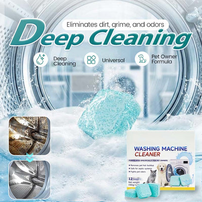 🏆 Last Day Special Price £9.99! 🔥 Buy 2 Get 1 Free 🎁 Washing Machine Cleaner – 12 Tablets, Deep Cleans Inner Tank & Pet Hair, Removes Odours. No Mess, Just Drop & Run 🧼✨