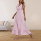 📢📢 50% OFF !! ⏰ Women's V-Neck Smocked High-Waist Maxi Dress – Flattering Shirred Bodice, Flowy Skirt & Effortless Summer Elegance ✨