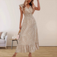 📢📢 50% OFF !! ⏰ Women's V-Neck Smocked High-Waist Maxi Dress – Flattering Shirred Bodice, Flowy Skirt & Effortless Summer Elegance ✨
