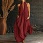Women's Summer Halter Neck V-Neck Maxi Dress