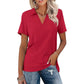 Casual V-Neck Collared T-Shirt for Women