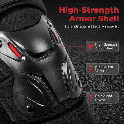 📢📢 50% OFF !! ⏰ Motorcycle Knee & Elbow Guard Set – Hard Shell Protection, Articulated Fit & Adjustable Straps for All-Day Comfort 🏍️✨